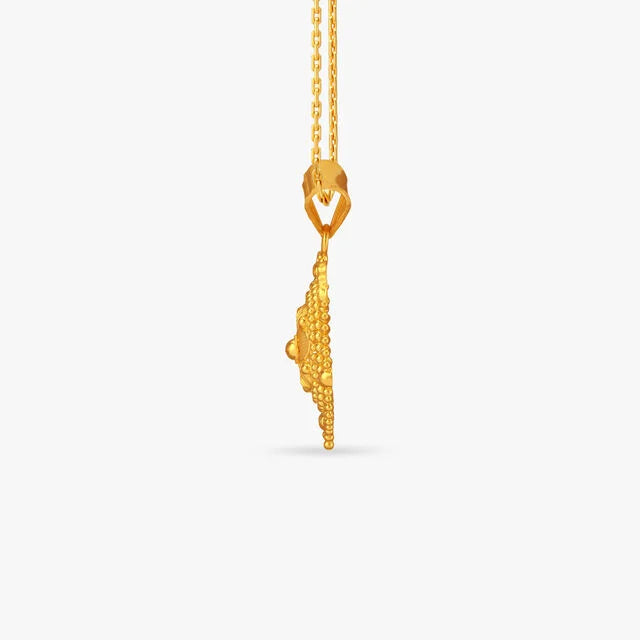 Floral Harmony Gold Pendant and Earrings set