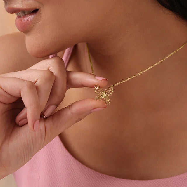 Whimsical Wings 14KT Yellow Gold Necklace