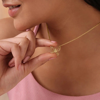 Whimsical Wings 14KT Yellow Gold Necklace
