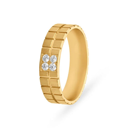 Grid Diamond Men's Finger Ring