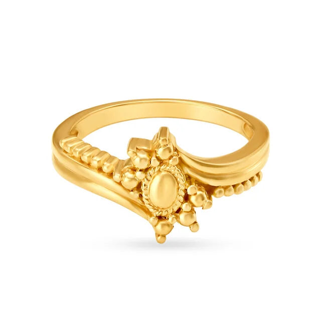 Alluring 22 Karat Gold Beaded Finger Ring