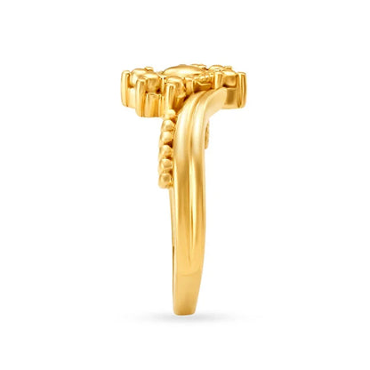 Alluring 22 Karat Gold Beaded Finger Ring