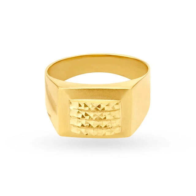 Enthralling Geometric Gold Ring for Men