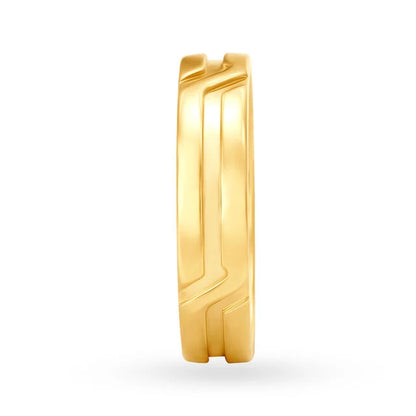 Impressive 22 Karat Yellow Gold Stacked Pattern Finger Ring