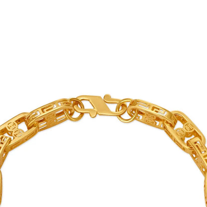 Stunning Carved Gold Bracelet For Men