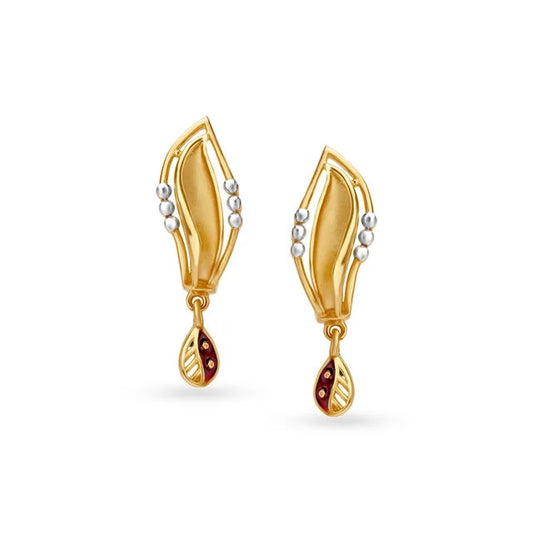Contemporary Gold Drop Earrings
