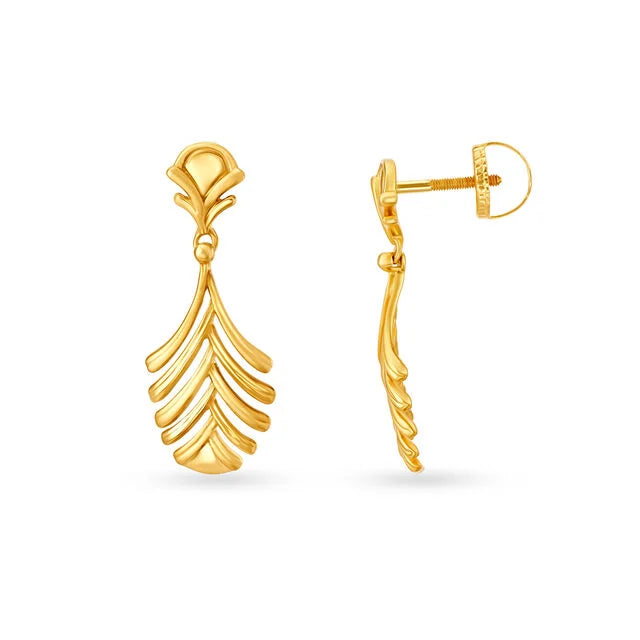 Fern Gold Drop Earrings