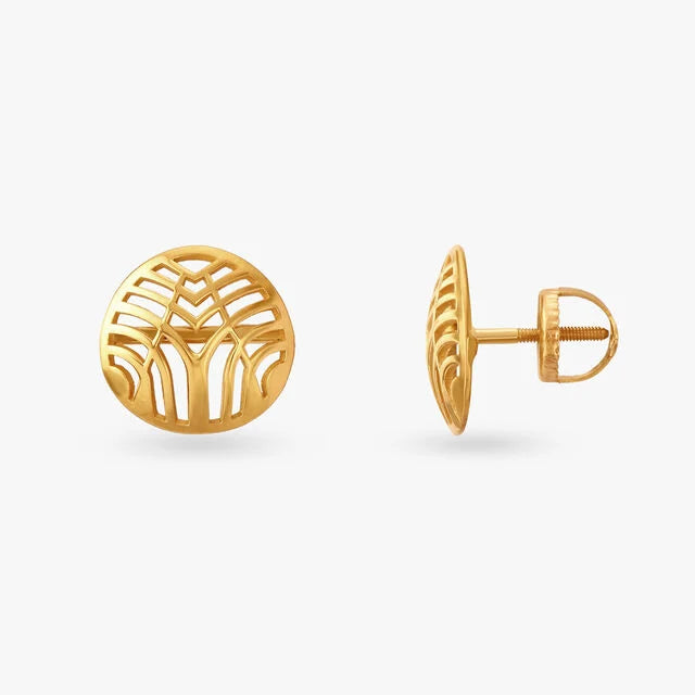 Art Deco Gold Stud Earrings