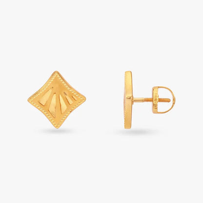 Geometric Gold Stud Earrings