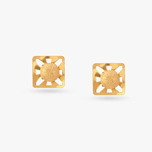 Lustrous Gold Stud Earrings