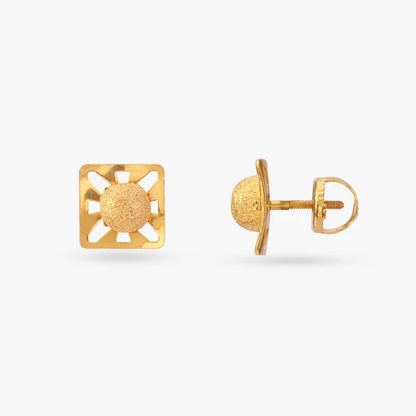 Lustrous Gold Stud Earrings