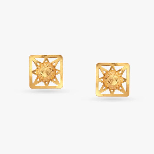 Starburst Gold Stud Earrings
