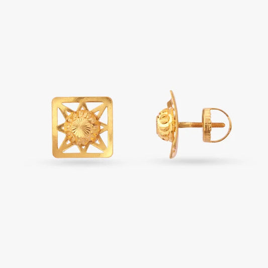 Starburst Gold Stud Earrings
