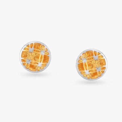 Connected Gold Stud Earrings
