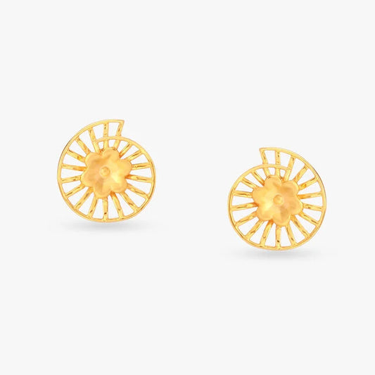 Sunwheel Gold Stud Earrings