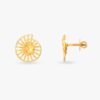 Sunwheel Gold Stud Earrings