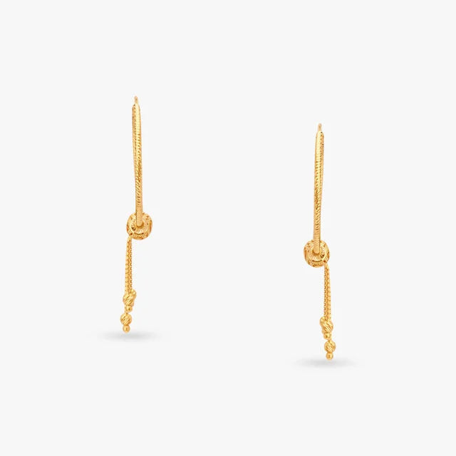 Beaded Gold Hoop Earrings