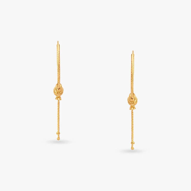 Tassel Gold Hoop Earrings