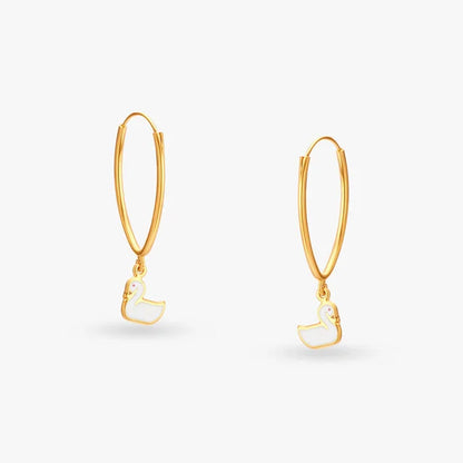 Playful Duck Hoop Earrings for Kids