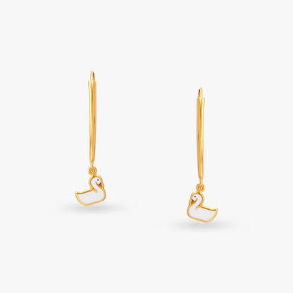 Playful Duck Hoop Earrings for Kids
