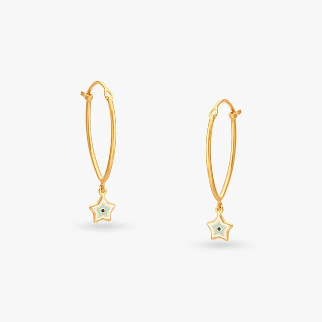 Star Gold Hoop Earrings