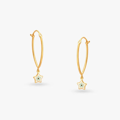 Star Gold Hoop Earrings