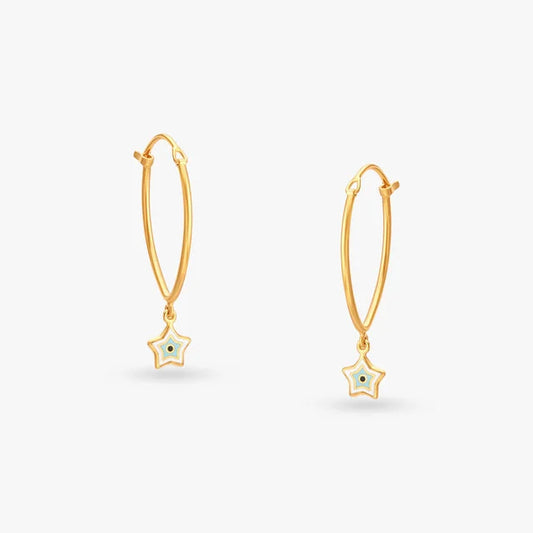 Star Gold Hoop Earrings