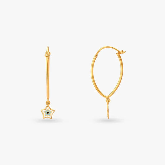 Star Gold Hoop Earrings
