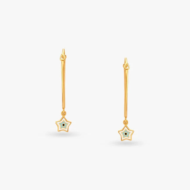Star Gold Hoop Earrings