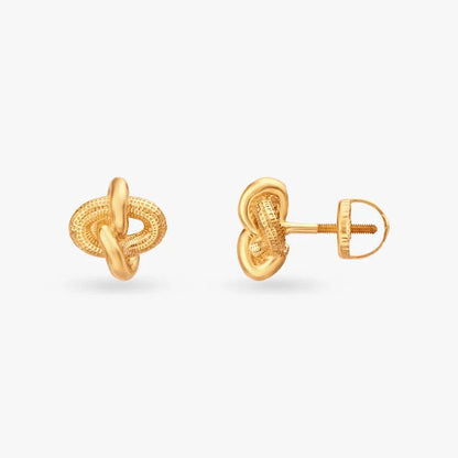 Knotted Gold Stud Earrings