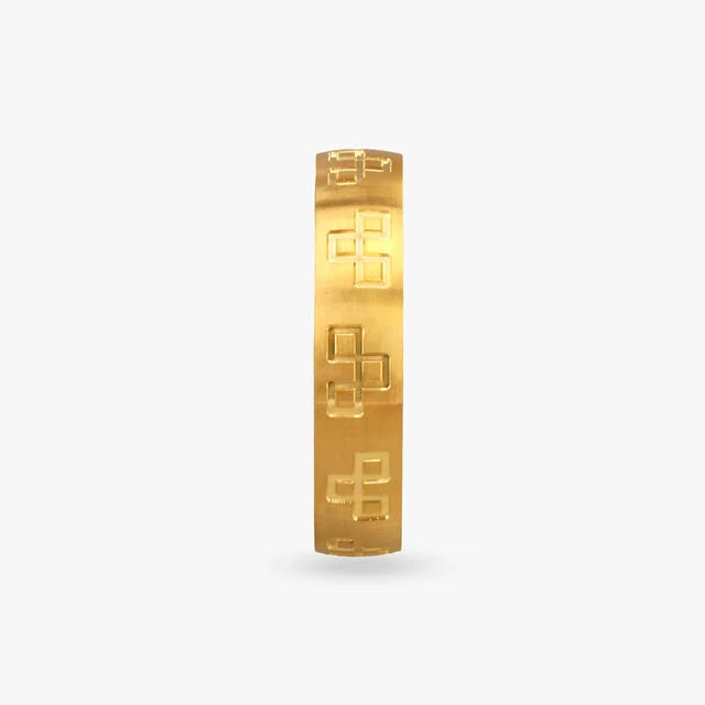 Majestic Grid Gold Finger Ring for Men