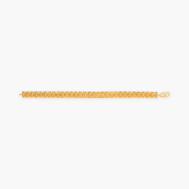 Geometric Design Gold Bracelet for Men