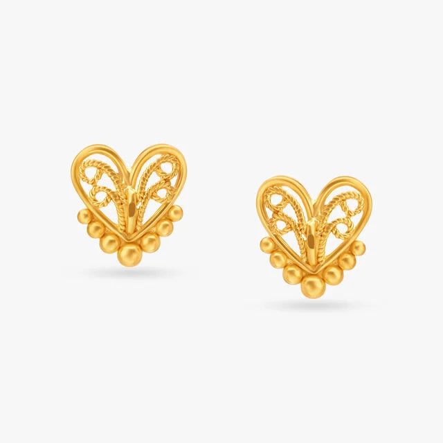 Heart of Gold Stud Earrings