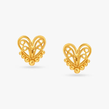 Heart of Gold Stud Earrings