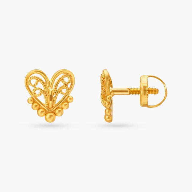 Heart of Gold Stud Earrings