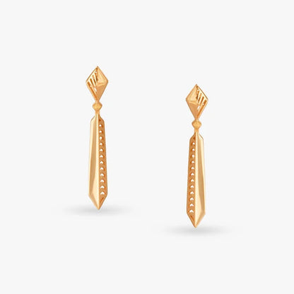 Sleek Geometric Gold Drop Earrings