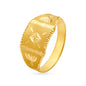 Captivating 22 Karat Yellow Gold Engraved Square Finger Ring