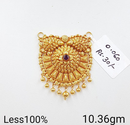 Heritage-Style Gold Pendant with Intricate Carvings