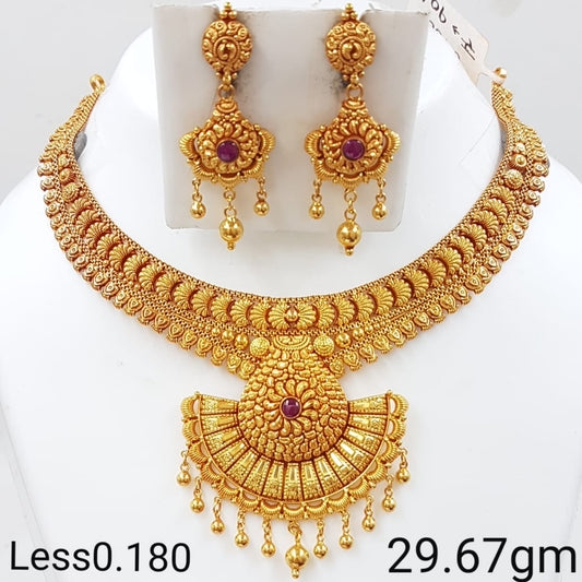 Elegant Gold Necklace and Earrings Combo